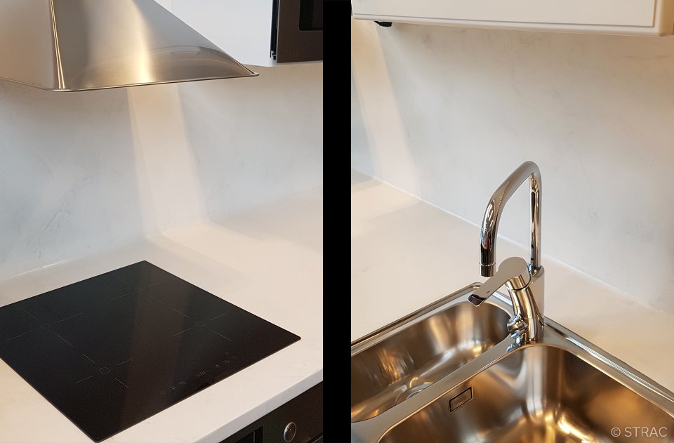 Betonlook voor een keukenmuur